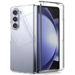 بالنسبة إلى Samsung Galaxy Z Fold 5 4 3 Pront Back Hard PC Case Clear Phone for Galaxy Z Fold5 Fold3 Woven