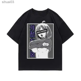 Koszulka damska japońska kreskówka anime otaku hentai senpai graficzny nadruk T-shirt moda harajuku swobodny krótki rękaw plus koszulka w rozmiarze Womenl2403