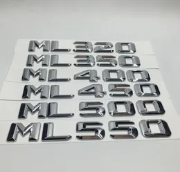 Bilklistermärken Chrome ML320 ML350 ML400 ML450 ML500 ML550 Bakre stam Emblem Badge Letters för Mercedes ML Class4392232