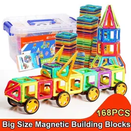 Dekompression Spielzeug 168pcs Designer Magnetblöcke Großer Größe DIY Magnet Spielzeug ziehen magnetische Bausteine zusammengebautes Spielzeug für Kinder Geschenke 240413