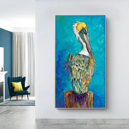 Modern konstfåglar som målar tryckt på duk konst affischväggbilder för vardagsrum abstrakt djur konst väggdekor2626