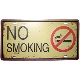 Erlood No Smoking Sign Tin Metal Retro Vintage Auto Licensplattan präglad Tagstorlek Hem Pub Bar Wall Decor Poster6 x 12