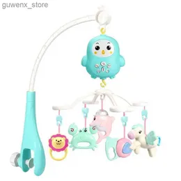 Mobiles# New Baby Toys 0-12 Months Rattles Hanging Baby Crib Mobile Bed Bell Musical Kids Toy Holder 360 Degree Rotate Arm Bracket Bebes Y240415Y240417DGRU