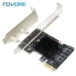 CARDS SATA 3 III 3.0 till PCIe Controller 2 Ports SATA3 6 GBPS SSD PCIe PCI Express X1 Adapter Converter Expansion Card for Desktop