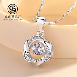 S999 Colar de coração prateado Chain Clavícula feminina