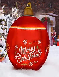 Decorações de Natal 2023 60 cm de bola decorada inflável ao ar livre feita de PVC Luz gigante brinquelamento de árvore grande 2111242251118