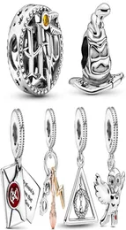 100% 925 Sterling Silver Hedwig Owl Charm Deathly Hallows Dingle Pärlor Fit Original Armband Woman Jewelry Pendant6301070