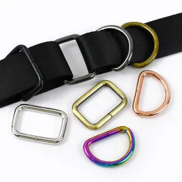 10pcs 16-50 mm Metallschnalel Rechteck D Ring Rucksackgürtel Hakenbeutel-Gurt Clip Einstellen Sie Hundekragen Ringe Accessoires