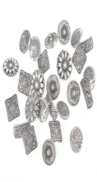 50PCs Mixed Antique Silver Tone Metal Buttons Scrapbooking Shank Buttons Handmade Sewing Accessories Crafts DIY Supplies4595446