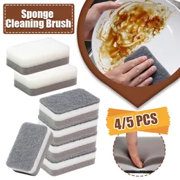 4/5PCS Pot Washing Sponges Double-sided Cleaning Sponges Household Scouring Pad Wipe Dishwashing Mop Brush Cloth Kitchen Tools