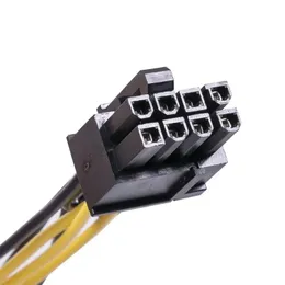 2024 Neues neues 50 cm 20 cm 6 Pin bis 8 Pin (6 + 2Pin) PCI-E-Kabel 18AWG-Bergbau kann an eine Vielzahl verschiedener Grafikkarten für den Bergbau angeschlossen werden