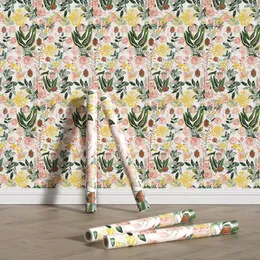 Hintergrundbilder frischer Gartenblumenschale und Stick entfernbarer Tapeten Wandklebstoff kratzfest für die Hausdekoration