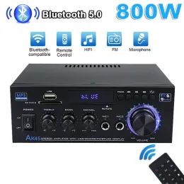 Förstärkare AS22 AK45 800W Home Digital Amplifier Audio Bass Power Bluetooth Amplifier HiFi FM Music Subwoofer Högtalare USB SD MIC Input