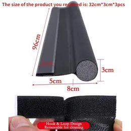 DIY Single Side Door Seam Draft Stopper Adjustable Wear-resistant Leather Door Seal Strip