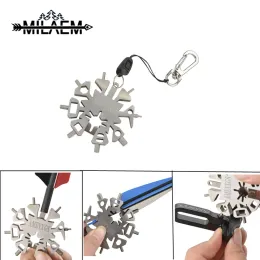 Keychains Snowflake Shape Wrench Multifunction Archery Tool Arrow Repair Wrench for Outdoor Sports Creative Gift Keychain Accessories