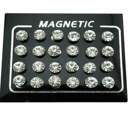 Stud Regelin 12 pary 4567 mm okrągły kryształowy rhinestone Magnet Puck Puck Women Mens Magnetyczna sztuka ucha biżuteria 9367649