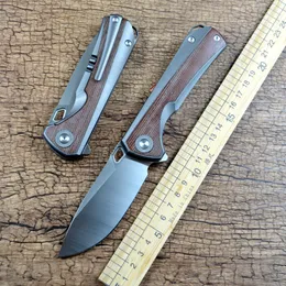 Två Sun Survival Hunting Tool D2 Satin Blade Titanium Red Micarta Handle Outdoor Camping Folding Pocket Knife TS419