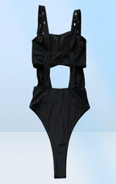 Women039s купальники черный купальный купальник вырезаны Badpak Fressed Monokini Thong Нейлоновый спандекс.