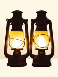 Tragbare Laternen Fernbedienung Vintage Camping Lantern LED Candle Flame Zelt Leuchtbatterie betriebener Kerosin Lamptisch Nacht1069585