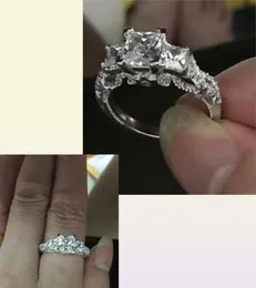 2016 Kadınlar Vintage Ring El Yapımı Treestone 2ct Diamond 925 STERLING Gümüş Nişan Düğün Bandı Halkası Kadınlar için6919341