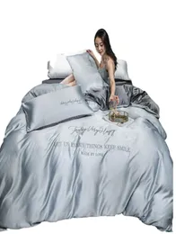 Шелковые постельные принадлежности из четырехместного шелка King Queen Size Luxury Coal Cover Cover Willow Корпус одеял для бренда