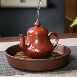 中国の大容量Yixing紫色の粘土梨の形状ティーポットダホンパオティーセットXishi Tea Pot家庭用手作りカスタマイズされたケトル