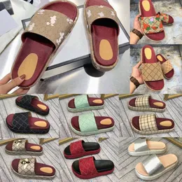 Designer woman slippers fashion Beach Thick bottom slippers platform women Shoes Alphabet lady Sandals Leather High heel slippers LargeE3kE#