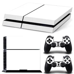 Adesivos cor branca cor novo controlador de design adesivo de pele de vinil para pS4 decalque cleming tampa para console ps4 + 2pcs controlador de proteção contra peles