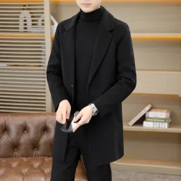 【今月まで】TWO THIN COATS 100本以上のまとめ売り Mens Wool Blend Trench Coat: Autumn Winter Woolen Dust Coat, Japan