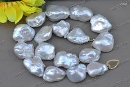 Подвесные ожерелья Z11567 Огромное 17 -мм 25 -миллиметровое белое барокко Кеши Ребеж -Жемчужное ожерелье Elle223115266