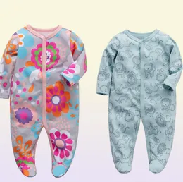 Ubrania dla dzieci nowonarodzone Sleeper niemowlę Jobsek długi rękaw 3 6 9 12 miesięcy bawełniana piżama noworodka dziewczyny odzież 292T4554655