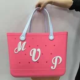 Decorativo para acessórios de bolsa capital inglês letras praia saco de praia de borracha personalizando diy 26 letras fivela de calçada