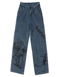 Men039s Jeans LACIBLE Men Hip Denim Pants Streetwear Thorns Print Harajuku Loose Joggers Trousers Baggy2335246