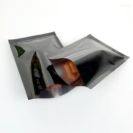저장 백 100pcs/lot 검은 색 6 개 크기 알루미늄 호일 히트 씰 진공 커피 팩 패키지 파우치 오픈 탑 음식