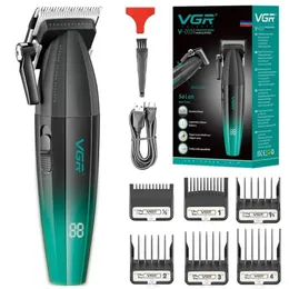 Original VGR Metall 9000 U / min Haar Clipper Professional Herren wiederaufladbarer Trimmer Friseur Kabelschneider Elektrik 8W 240408