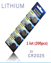 200 pcs 1 batterie lotto CR2025 3V Lithium Li Ion Button Cella Batteria CR 2025 3 Volt Lion Coin3389812