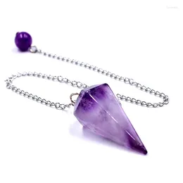 Dekorative Figuren natürlicher Kristallstein Quarz Achate Anhänger Reiki Heilungskegel Amethyst Zauberpendel Anhänger für die Wahrsagerei