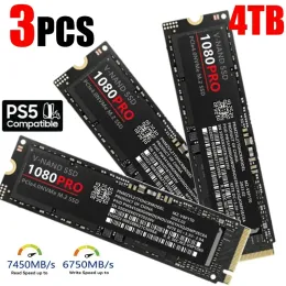 Boxar 1/2/3pcs 4TB SSD1080 Pro Original Brand SSD M2 2280 PCIe 4.0 NVME Läs 14000MB/s Solid State hårddisk för skrivbord/PC/PS5 -spel