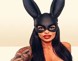 Sprzedawaj kobiety Halloween Bunny Mask Sexy Cosplay Maski Rabbit Uszy Maski imprezowe Kostium nocny akcesoria 2022 Y2205233297067