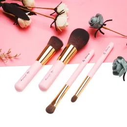 Shadow MyDestiny 4st Portable Mini Pink Makeup Brushes Setwith Bag For TravellingFoundation Powder Eyeshadowshort Handlesmall Size