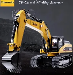 2020 Nya kanaler RC Excavator All Alloy Model Allround Driving Sound Lightsimulated Smoke Metal Screw Drive Kid Birthday 5877644