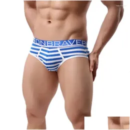 Underpants Mens Massive Briefs Baumwolle Unterwäsche Mann Low Taille Cross Striped unterbessen Kurzmänner Calzoncillos männlich y Gay Drop Lieferung a otonj