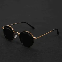 Óculos de sol Klassnum Men Polarizou Sunglases de luxo Design de luxo Metal Round Sun Glasses Women Women Retro UV400 Shades Classic Eyewear 2024 Novo 24412