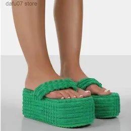 Slippers grossos chinelos de penhor de aranhas para mulheres no outono e inverno 2022 Novo toalha de tamanho grande H240412