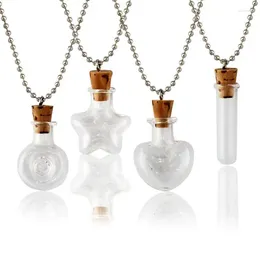 Decorative Figurines 30X Dried Flower Mix Shape Glass Bottle Jars Necklace DIY Craft Openable Cork Pendant Women Sweater Chain Idea Gifts