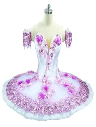 Klasyczny kostium tańca Purple profesjonalny Tutu liliak talerz konkurs naleśnik tutu kwiat bajka klasyczna balet costu6152423
