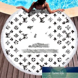 Marca de moda redonda com toalha de praia impressa microfibra e borla Sentir qualidade superior