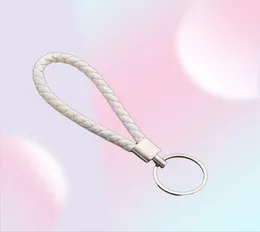 PU Leather Leather Roped Rope keychain DIY Bag Bag Bendant Key Chain Holder Key Car Trinket Keyring for Men Women Gift Jewelry1666379