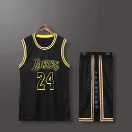 Herren Set Schlangendruckgröße 24 Basketballtrikots Primärspielteam Kurzarm Uniform -Trainingsweste und Shorts 240407