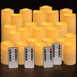 2412 Luci a candela impermeabili a LED con 4 telecomandi e timer altezza pollici 5 6 x profondità 22 240412